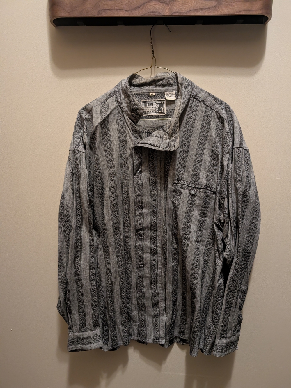 Men's Lightweight Striped Shirt - Gray